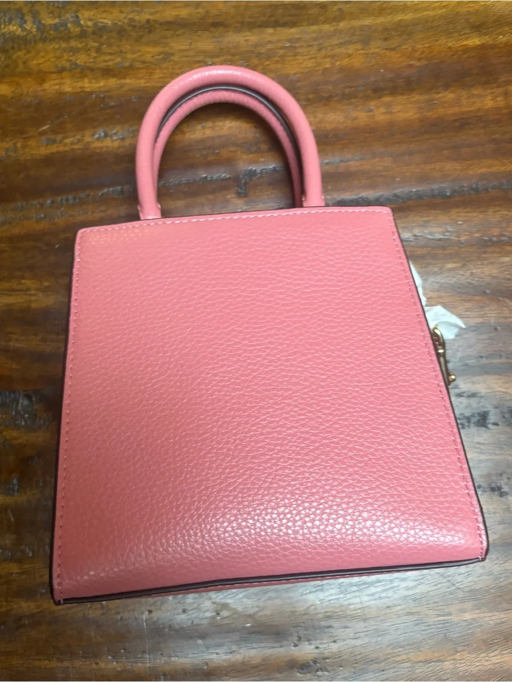 Coach Pink Pebbled Leather Mini Satchel with Gold-Tone Plaque